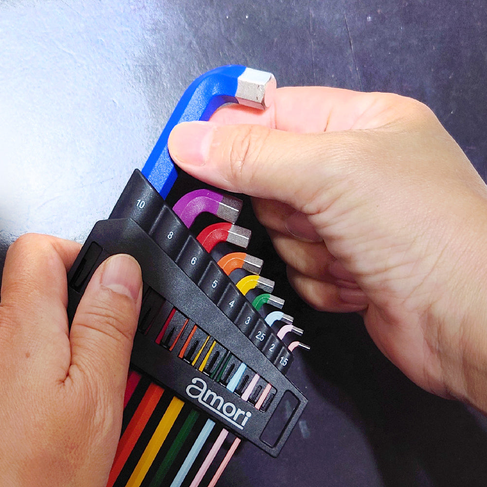 アモリ(Amori) 極短100° エクストラロング六角棒レンチセット9pcs AHW-9S