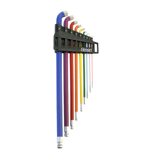 アモリ(Amori) 極短100° エクストラロング六角棒レンチセット9pcs AHW-9S