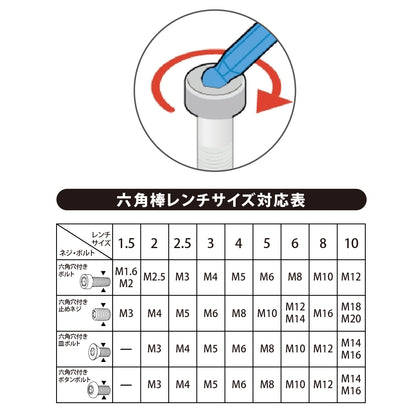 アモリ(Amori) 極短100° エクストラロング六角棒レンチセット9pcs AHW-9S