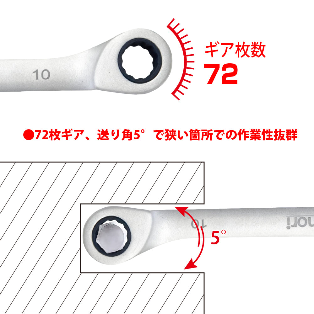 アモリ(Amori) ステンレスギアレンチ10mm 72T ASGW-10