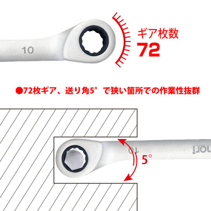 アモリ(Amori) ステンレスギアレンチ10mm 72T ASGW-10