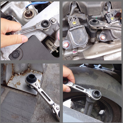 アモリ(Amori) 4 in 1 ユニバーサル軽量ラチェットレンチ ショートソケット AURW-4S